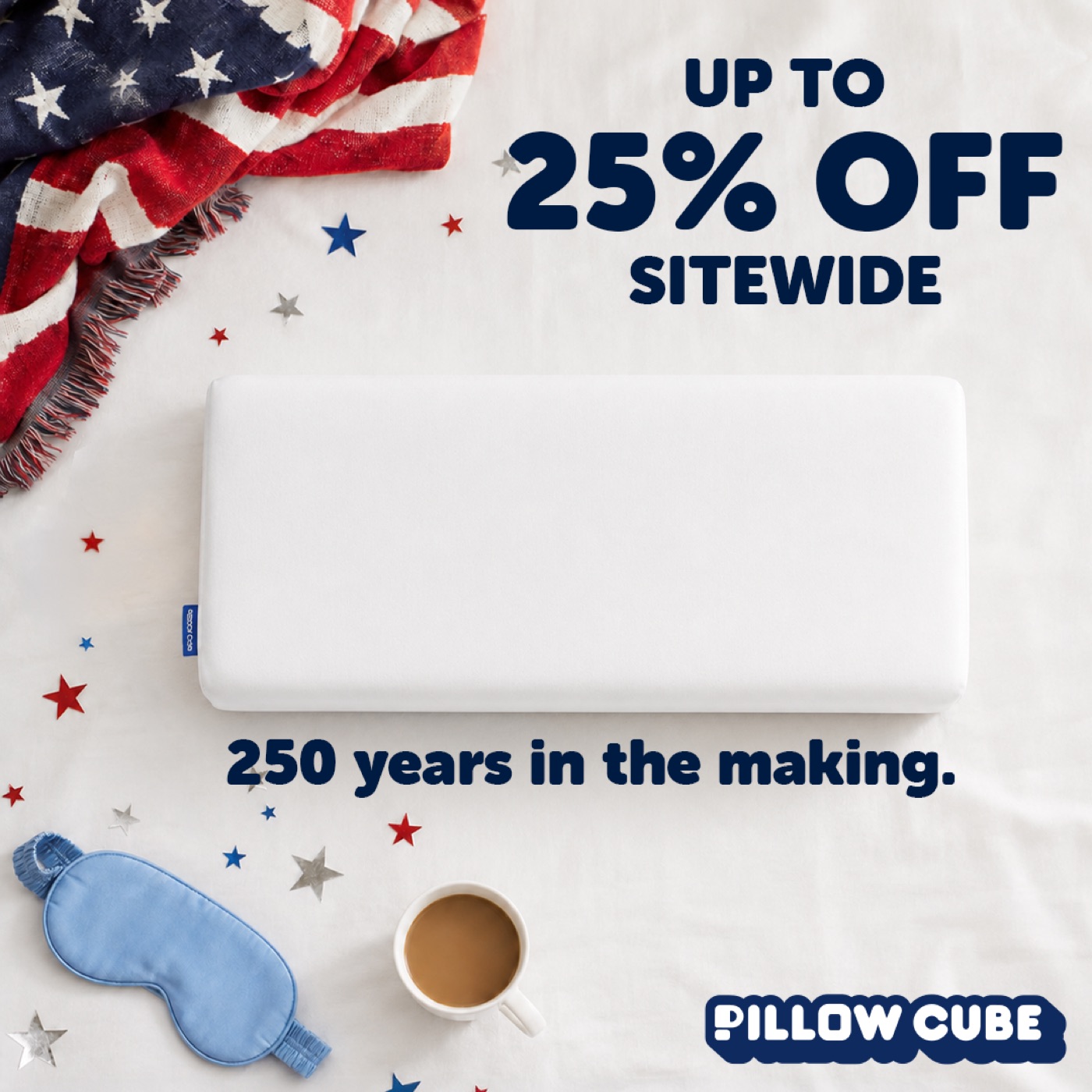 Bedding pillow flat lay square static ad