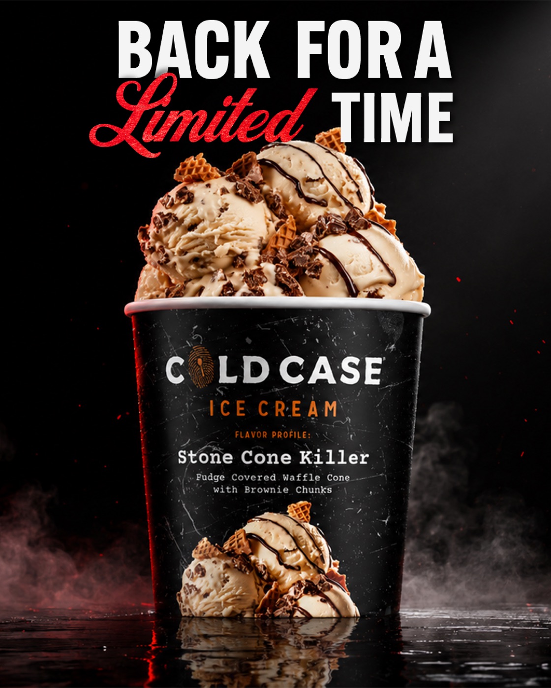 Cold Case Ice Cream Stone Cone Killer noir feed static ad