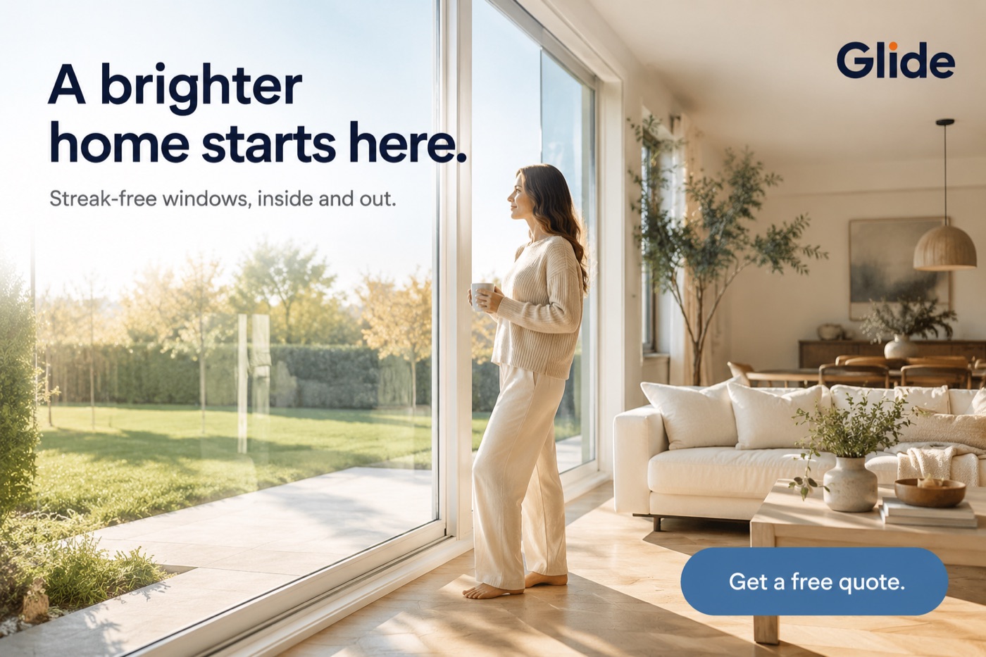 Glide cleaning A Brighter Home lifestyle horizontal static ad