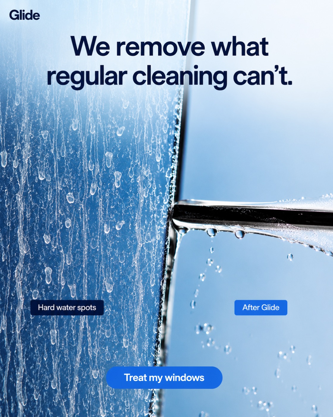 Glide hard water removal macro detail feed static ad