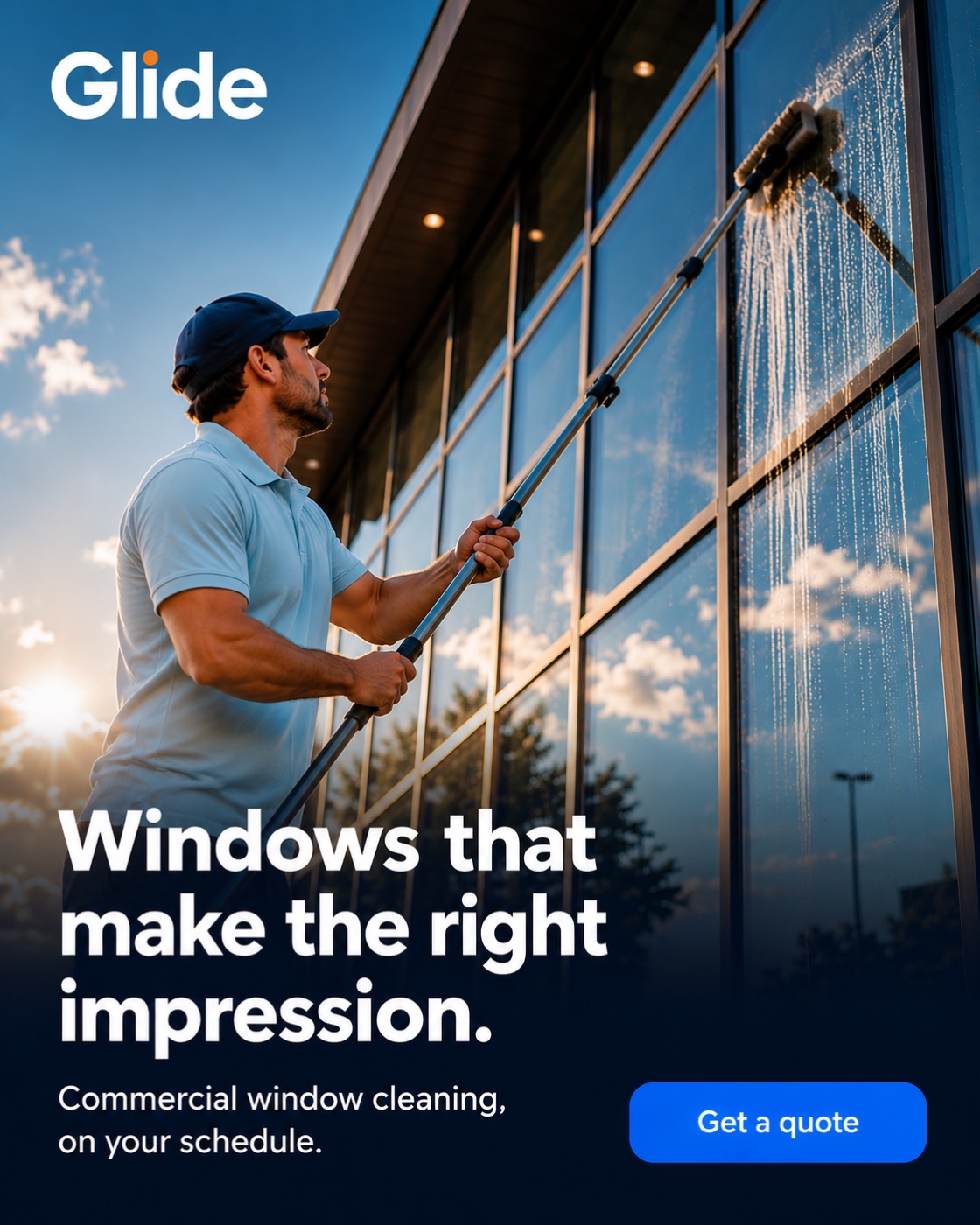 Glide home cleaning hero service shot feed static ad