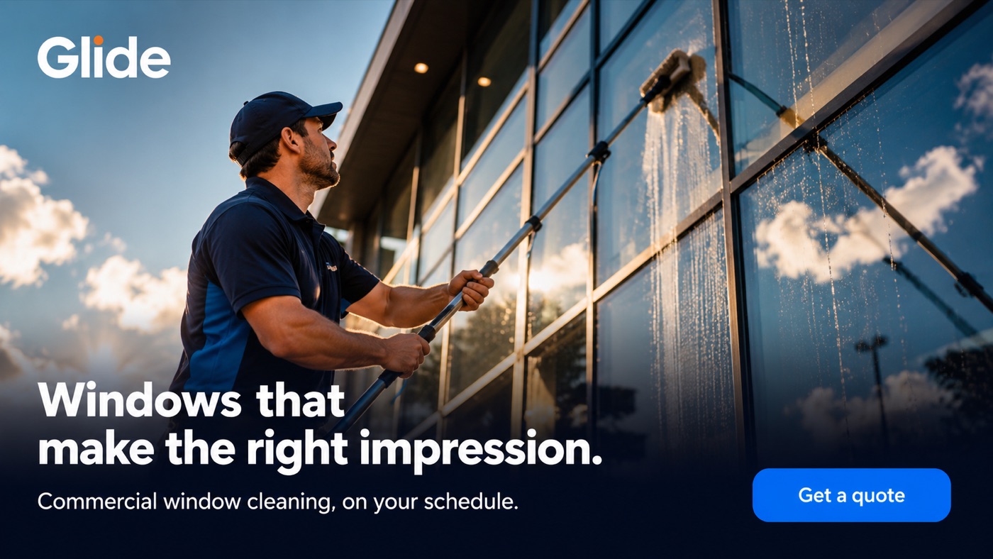 Glide home cleaning hero service shot horizontal static ad